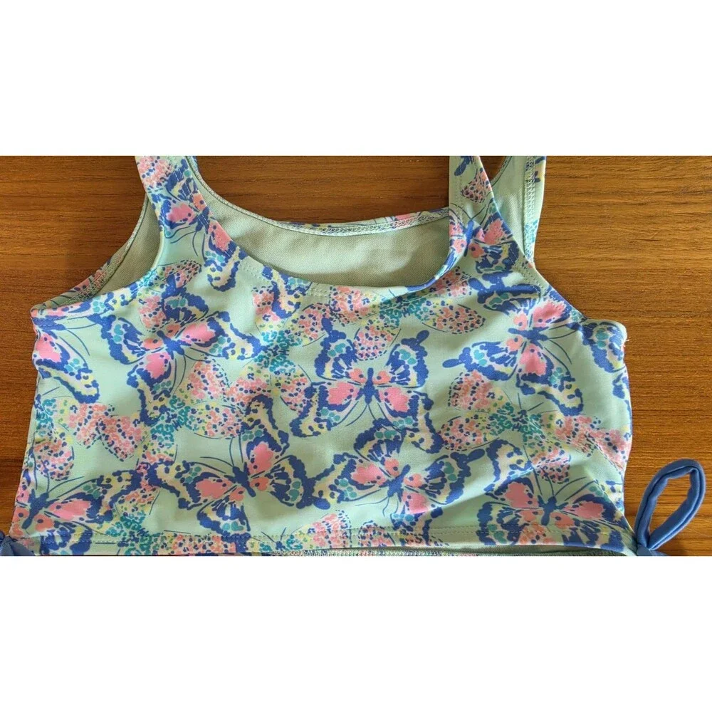 Cat & Jack Girl's Two Piece Butterfly Swimming Suit Size L (10/12)